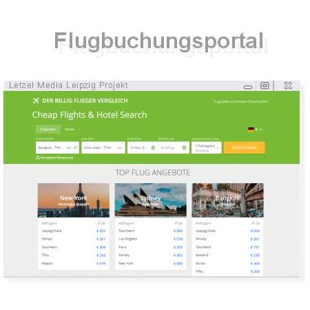 Referenz Webprojekt Flugbuchungsportal Leipzig